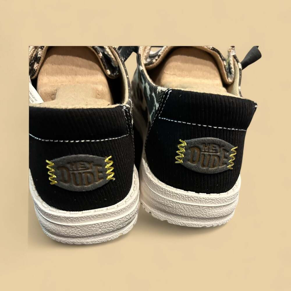 Hey Dude Women's Wendy Woven Cheetah Grey Slip-On Shoes - Picture 5 of 8